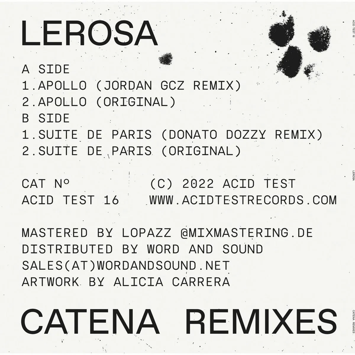 Lerosa – Catena Remixes [ACIDTEST16D]