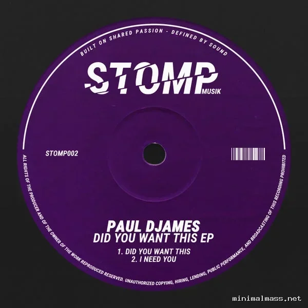 Paul Djames – Did You Want This EP cover